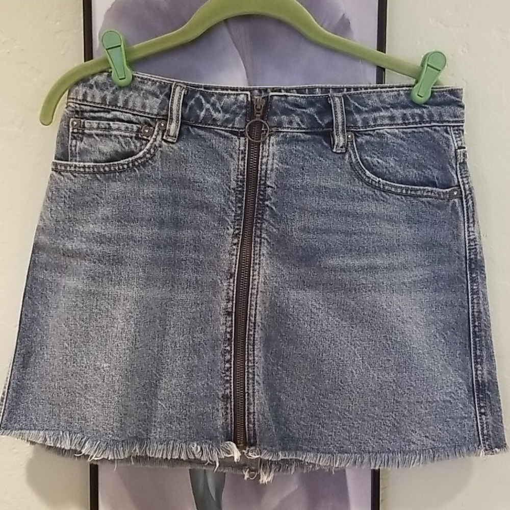 We The Free by Free People Full Zip Jean Skirt 28